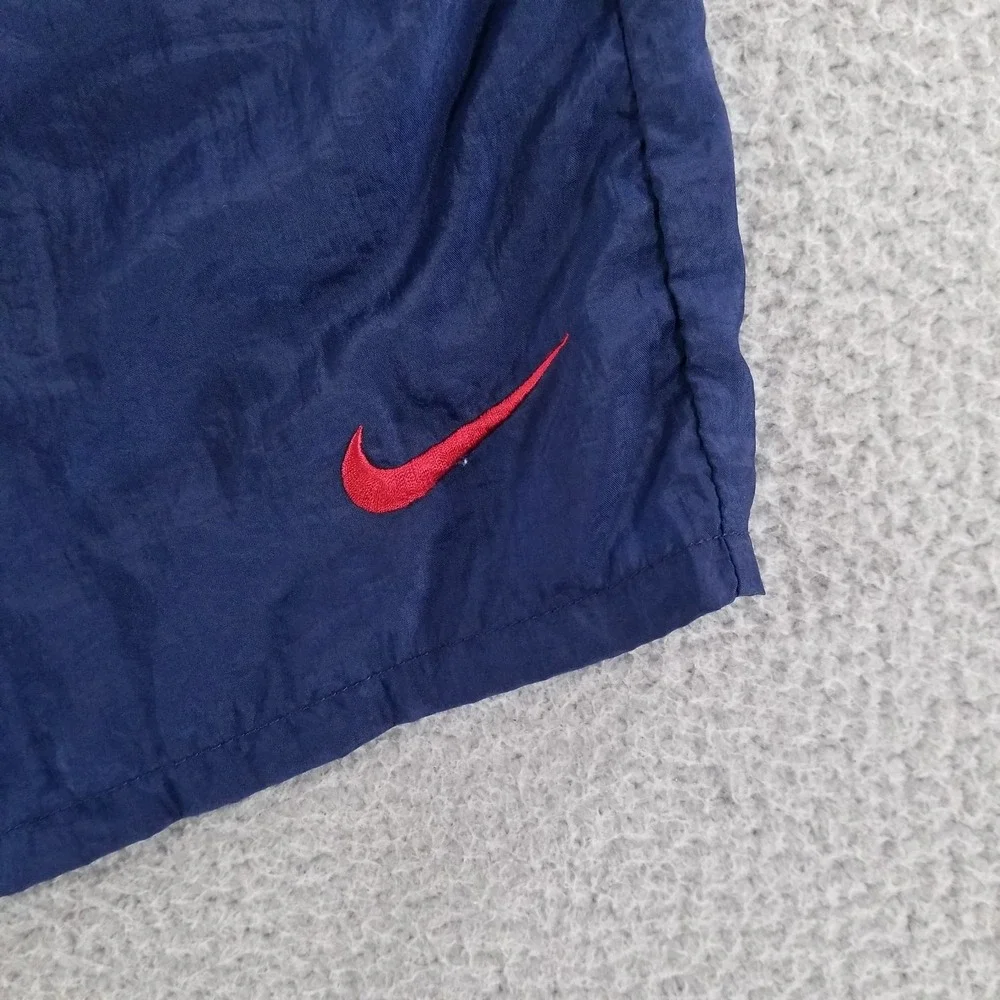 Vtg Nike Swim Trunks Mens XL Red White Blue Big Swoosh Logo 90s Shorts Nylon Y2K